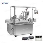 Avtomatska rotacijska linija za polnjenje kozarcev za kozmetične kreme, zapiranje in zapiranje z vijaki