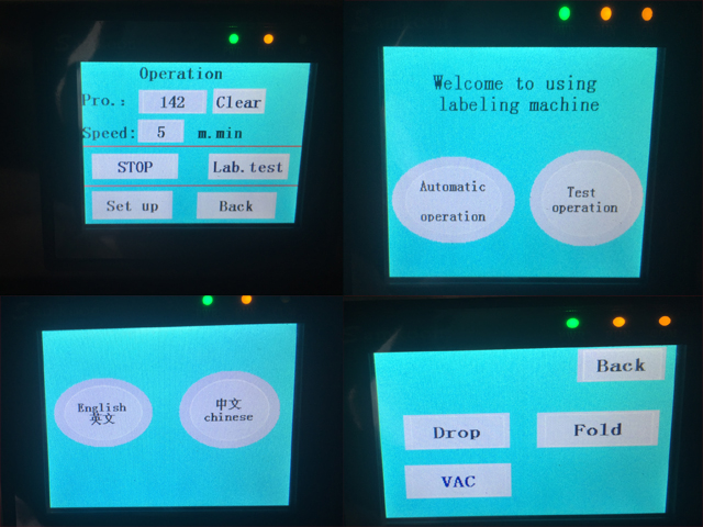 kontrolni znak znotraj zaslona za nalepko za upravljanje strojev